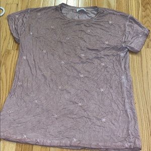 Stroria Brand Star Embroidered Crew Neck T-shirt M